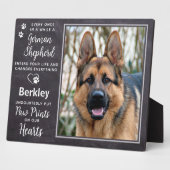 Custom Foto Pet Dog German Shepherd Memorial Fotoplatte (Seite)