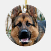 Custom Foto Pet Dog Memorial Rainbow Bridge Keramikornament (Vorne)