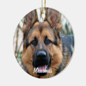 Custom Foto Pet Dog Memorial Rainbow Bridge Keramikornament (Links)