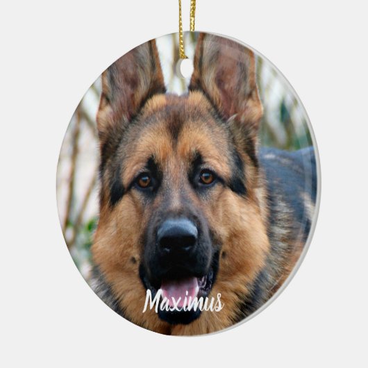 Custom Foto Pet Dog Memorial Rainbow Bridge Keramikornament (Links)