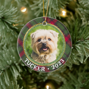 Custom Foto Pet Name Jahr Weihnachtsschmuck
