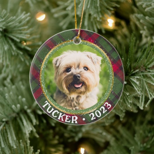 Custom Foto Pet Name Jahr Weihnachtsschmuck (Baum)