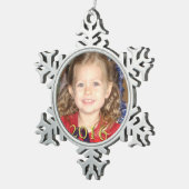 Custom Foto Pewter Weihnachtsschmuck Schneeflocken Zinn-Ornament (Rechts)