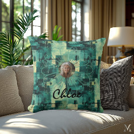 Custom Foto Pillow in Abstrakter Green Tech-Ausfüh Kissen