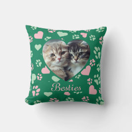 Custom Foto Pillow - Katzenpflaster Print & Heart Kissen