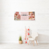 Custom Foto Pink Bakery Rolling Button Business Banner (Insitu)