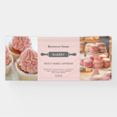 Custom Foto Pink Bakery Rolling Button Business Banner (Horizontal)