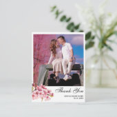 Custom Foto Pink Cherry Blossom Hochzeit Vielen Da Postkarte (Stehend Vorderseite)