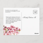 Custom Foto Pink Cherry Blossom Hochzeit Vielen Da Postkarte (Rückseite)
