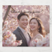 Custom Foto Pink Cherry Blossom Weinflasche Labin Schaumweinetikett (Einzelnes Label)