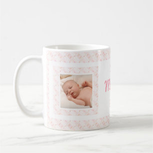 Custom Foto Pink Muster Mutter Tag Beste Mama Kaffeetasse