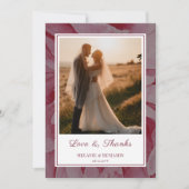 Custom Foto Pink Romantische Flora Dankeschön Kart Einladung (Vorderseite)