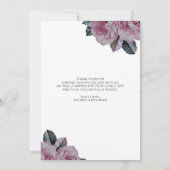 Custom Foto Pink Romantische Flora Dankeschön Kart Einladung (Rückseite)