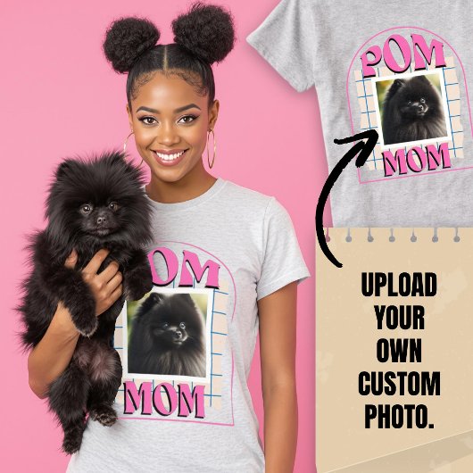 Custom Foto Pom Dog Mama Shirt Spitz Eigentümer