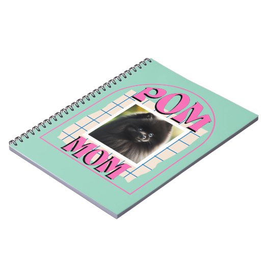 Custom Foto Pom Dog Mama Shirt Spitz Eigentümer Notizblock (Linke Seite)