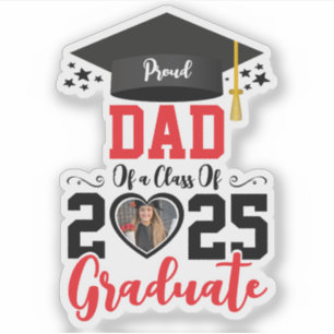 Custom Foto Proud Graduate Family 2025 Geschenke Aufkleber