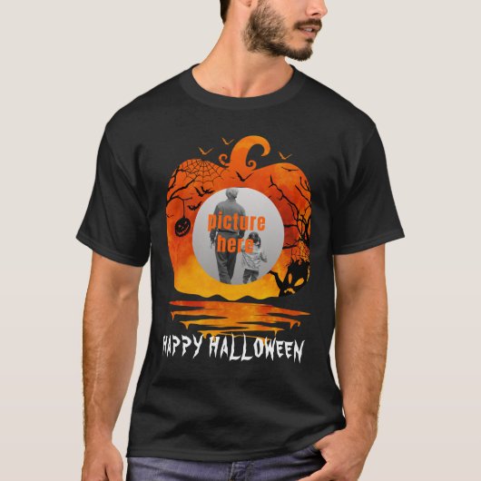 CUSTOM FOTO PUMPKIN HALLOWEEN GIFTS T-Shirt (Vorderseite)