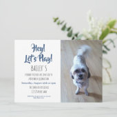 Custom Foto Puppy Dog Geburtstagsparty Einladung (Stehend Vorderseite)