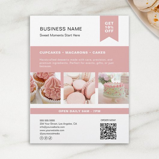 Custom Foto QR Bäckerei Flyer
