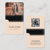 Custom Foto QR Code Film Roll Fotograf Trendy Visitenkarte (Vorne/Hinten)