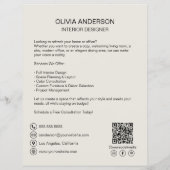 Custom Foto QR Code Social Media Beruflich Flyer (Hinten)