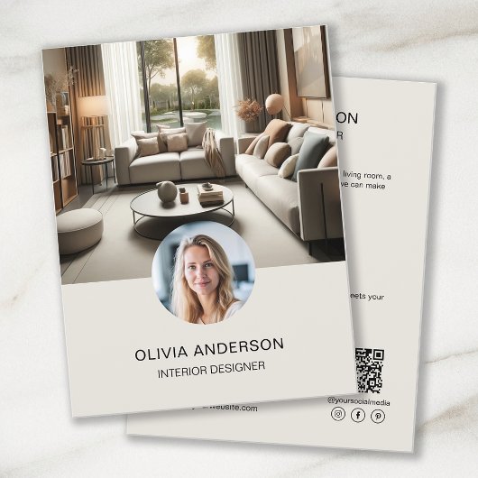 Custom Foto QR Code Social Media Beruflich Flyer