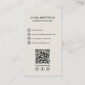 Custom Foto QR Code Social Media Beruflich Visitenkarte (Rückseite)