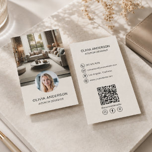 Custom Foto QR Code Social Media Beruflich Visitenkarte