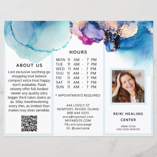 *~* CUSTOM - Foto QR Trifold Broschüre Abstrakt (Vorderseite)