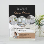 Custom Foto Real Anwesen Open House Dankeschön Kar Einladung (Stehend Vorderseite)