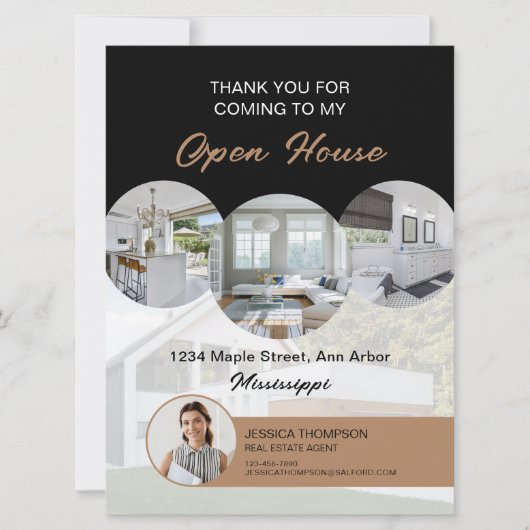 Custom Foto Real Anwesen Open House Dankeschön Kar Einladung (Vorderseite)