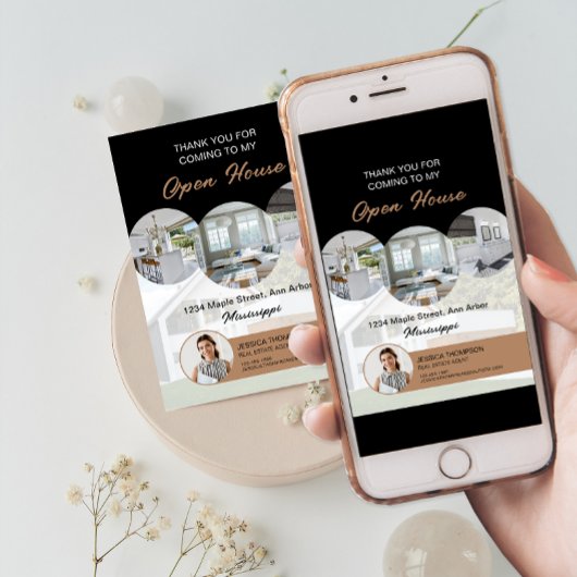 Custom Foto Real Anwesen Open House Dankeschön Kar Einladung
