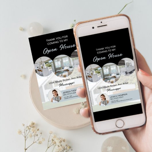 Custom Foto Real Anwesen Open House Dankeschön Kar Einladung