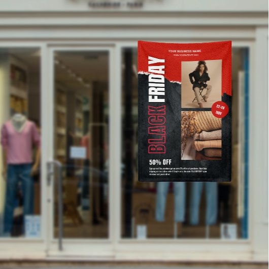 Custom Foto Red Black Friday Produktwerbung Banner