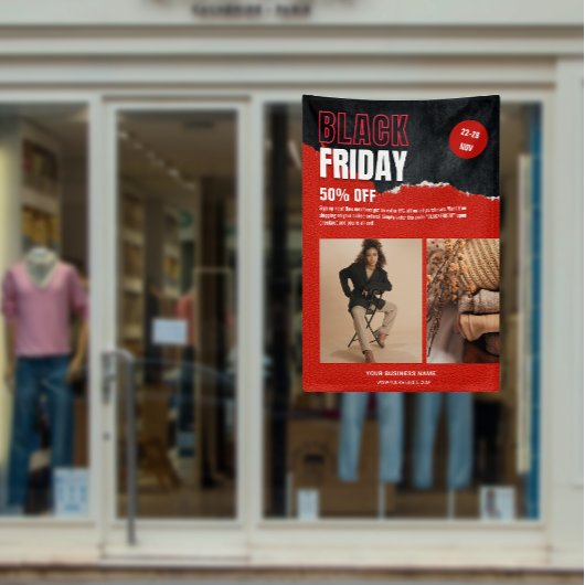 Custom Foto Red Black Friday Produktwerbung Banner