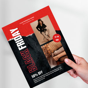 Custom Foto Red Black Friday Produktwerbung Flyer