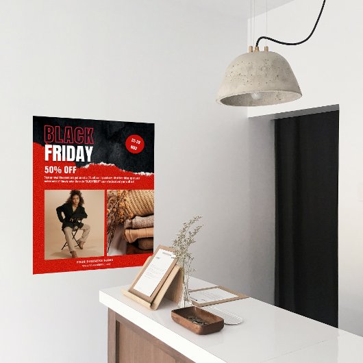 Custom Foto Red Black Friday Produktwerbung Poster