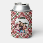 Custom Foto Red Green Tartan Karierte Weihnachten Dosenkühler (Kanne Rückseite)