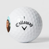 Custom Foto Red Heart Valentines Gift Golfball (Logo)
