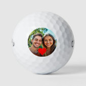 Custom Foto Red Heart Valentines Gift Golfball (Vorderseite)