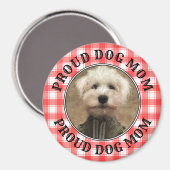 Custom Foto Red & White Country Bauernhof Kariert Magnet (Vorderseite/Rückseite)