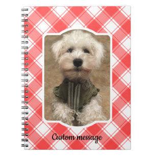 Custom Foto Red & White Country Bauernhof Kariert Notizblock