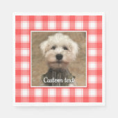 Custom Foto Red & White Country Bauernhof Kariert Serviette (Vorderseite)