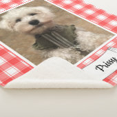 Custom Foto Red & White Country Bauernhof Kariert Sherpadecke (3/4)