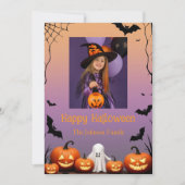 Custom Foto Retro Happy Halloween Weihnachtskarte Karte (Vorderseite)