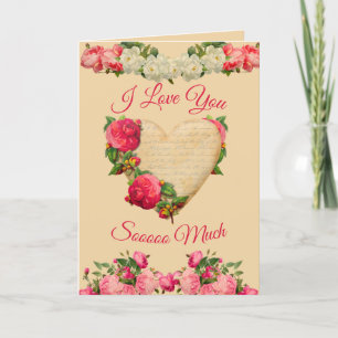 Custom Foto Retro Vintag Hefe Floral I Liebe Sie Feiertagskarte