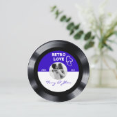 Custom Foto Retro Vinyl Record Einladung Hochzeit (Stehend Vorderseite)