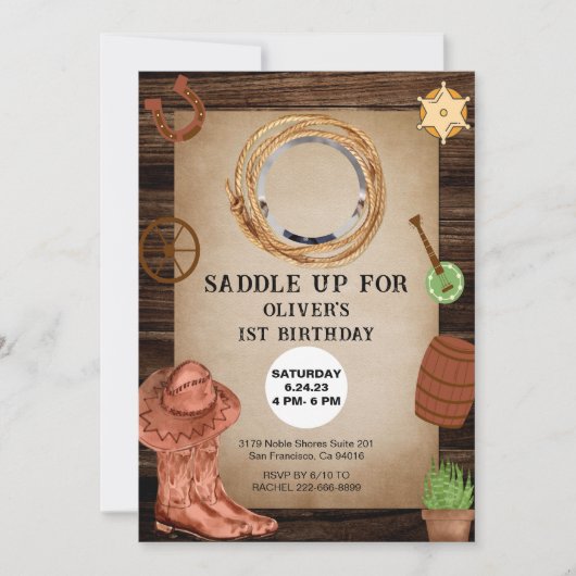 Custom Foto Rodeo Geburtstag Einladung (Vorderseite)