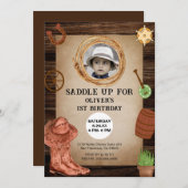 Custom Foto Rodeo Geburtstag Einladung (Vorne/Hinten)