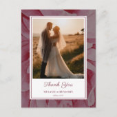 Custom Foto Romantic Floral Vielen Dank Postcard Postkarte (Vorderseite)